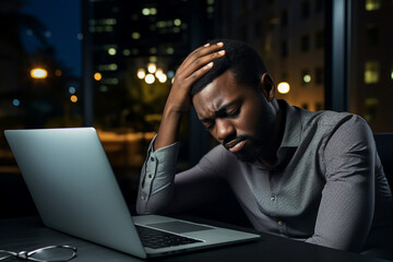 Hard working person in modern interior office programming writing web java script code AI technology generation