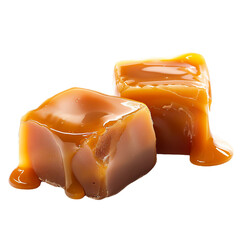 Caramel, transparent background, isolated image, generative AI