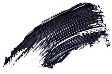 Wall Mural - Mascara brush stroke texture black paint swatch makeup smudge ink isolated on transparent background