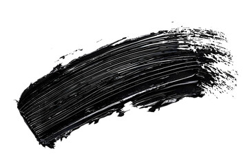 Wall Mural - Mascara brush stroke texture black paint swatch makeup smudge ink isolated on transparent background