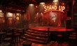 3D stand-up comedy scenes complete with the words Stand Up