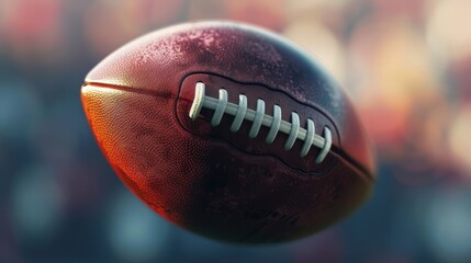 Wall Mural - American football ball on blurred background, close-up