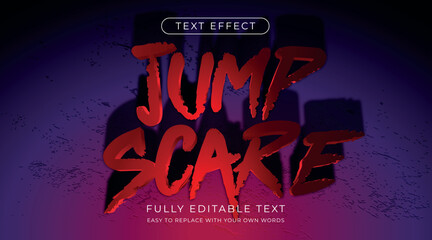 Poster - editable text effect-jump scare dark thriller horror style with low angle lighting