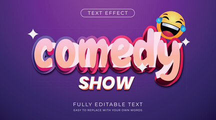 Canvas Print - Editable text effect. cartoon style for comedy show or entertainment