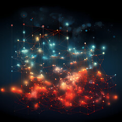 Sticker - Abstract representation of data flow with interconnectivity