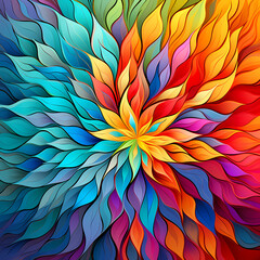 Wall Mural - Kaleidoscopic patterns in vibrant and harmonious colors