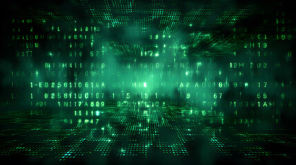 Poster - binary code tech background