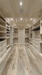 © Mix and Match Studio - Spacious walk-in closet with custom shelving and an island dresser8K