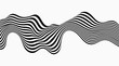Abstract background optical illusion, black and white curves, flow, wave.