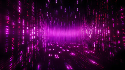 Poster - binary code tech background