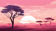 Abstract savanna landscape illustration vector natur