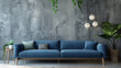 sofa, loft home interior design of modern living room in minimalist studio apartment