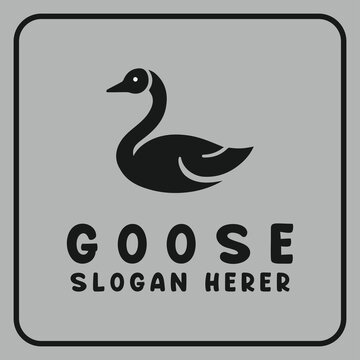 Swan Theme Logo Design with Simple Tail