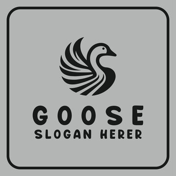 Swan Theme Logo Design with Simple Tail