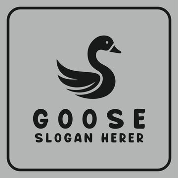 Swan Theme Logo Design with Simple Tail