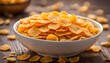 Cornflakes in a white bowl 
