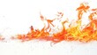 © yusufadi - Dynamic red fire flames isolated on white background. AI generated image