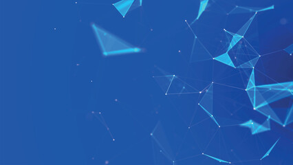 Poster - Abstract background with connecting dots and lines. Network connection structure. Plexus effect. 3D vector illustration