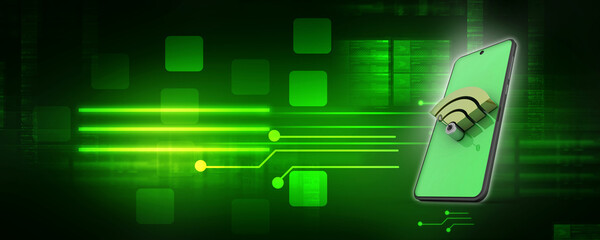 Poster - 3d illustration Transmitter mobile WiFi
