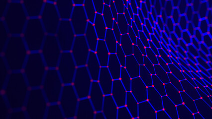 Poster - Futuristic hexagon background. Abstract technology background. Technology concept. Abstract 3d illustration.
