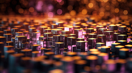 Poster - Abstract background with structure of cubes. Colorful cubes texture for technology backdrop.