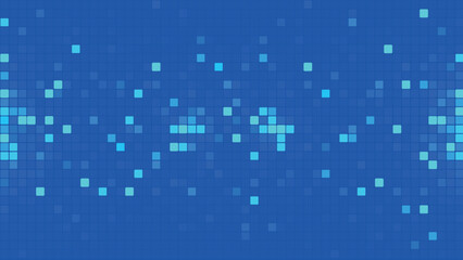 Leinwandbilder - Abstract background of blue squares. Background of computer mosaic squares. Simple abstract graphic gradient background. Vector illustration.