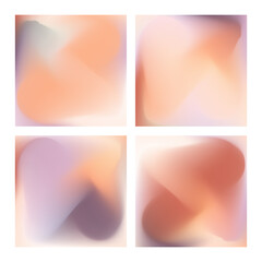 Wall Mural - Set of mesh pink yellow purple gradient abstract vector background. Modern design collection for concepts, web, smartphone screen, presentations, banners, posters and prints
