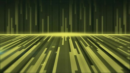 Poster - Animation of glowing green light trails moving over black background