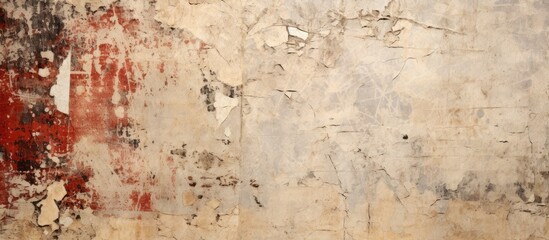 Canvas Print - A closeup photo capturing a brown wall with numerous stains, resembling an art piece. The beige pattern created by soil adds depth to the wood flooring building material