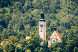 Fototapeta Krajobraz - Church of the Mother of God on the Bled Lake