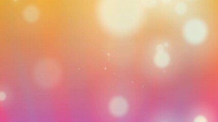 Wall Mural - Animation of bokeh white light spots over soft pink and orange burred background