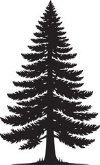 Canvas Print - Pine Tree Silhouette vector Illustration Set