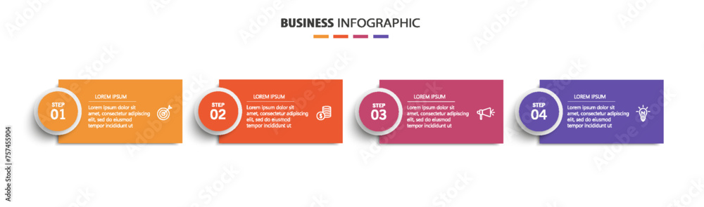 Infographic design template with icons and 4 options or steps. Can be ...
