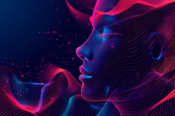 female face artificial intelligence background