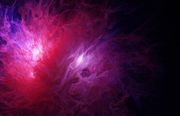Wall Mural - nebula in outer space, planets and galaxy, 3d animation