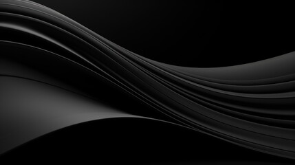Fototapete - Black background with curved lines: conveys cuteness. Suitable for designing products for women. Fashion websites or cafes.