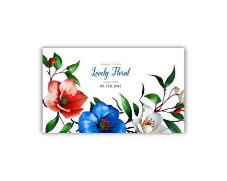  Flowers elegant invite card wedding invitation Floral wedding template