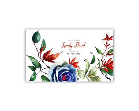  Flowers elegant invite card wedding invitation Floral wedding template