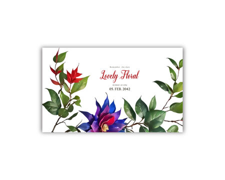  Flowers elegant invite card wedding invitation Floral wedding template
