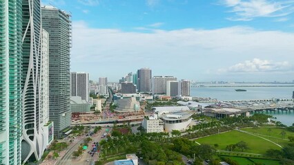 Canvas Print - Downtown Miami Biscayne Blvd daytime aerials