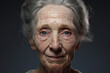 © SHOTPRIME STUDIO - Happy Elderly Caucasian Grandma with Wrinkled Face and Grey Hair, Portrait on Studio Background