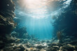 Underwater ocean water background in the sea