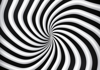 A swirling pattern in black and white with a white center