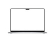 © Mockupia - Laptop mockup with transparent screen for inserting images, isolated from background, Silver body. Highly detailed