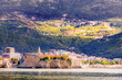 Panoramic image of the Adriatic Sea coast. Beautiful landscapes of Montenegro at sunset