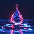 3D glow of an abstract water drop