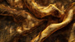 An elegant shot capturing the graceful waves of a golden silk fabric commonly associated with luxury and sophistication