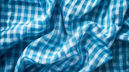 Poster - Crisp and fresh blue and white gingham fabric texture invokes feelings of cleanliness and order Perfect for a summer vibe