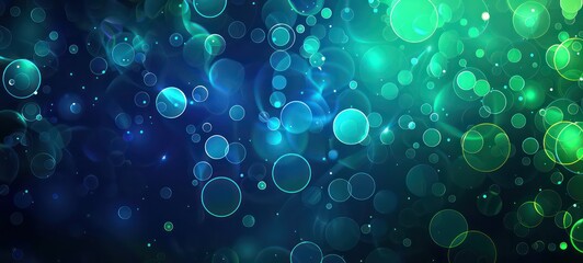 Dark Blue, Green pattern with circles. Abstract decorative design in gradient style with bubbles. Design for posters, banners.