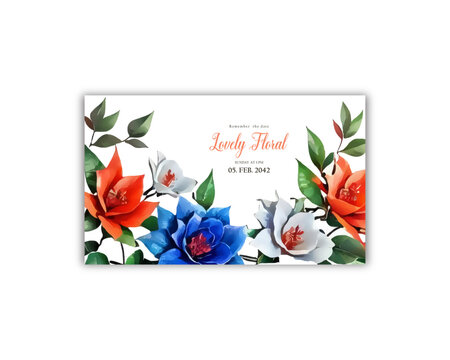  Flowers elegant invite card wedding invitation Floral wedding template